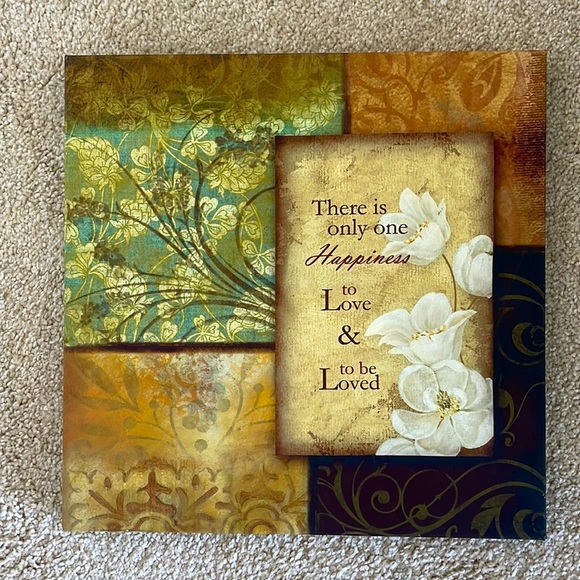 Stretched Canvas Wall Art There is only one Happiness to Love 11.75" x 11.75” - Picture 3 of 4